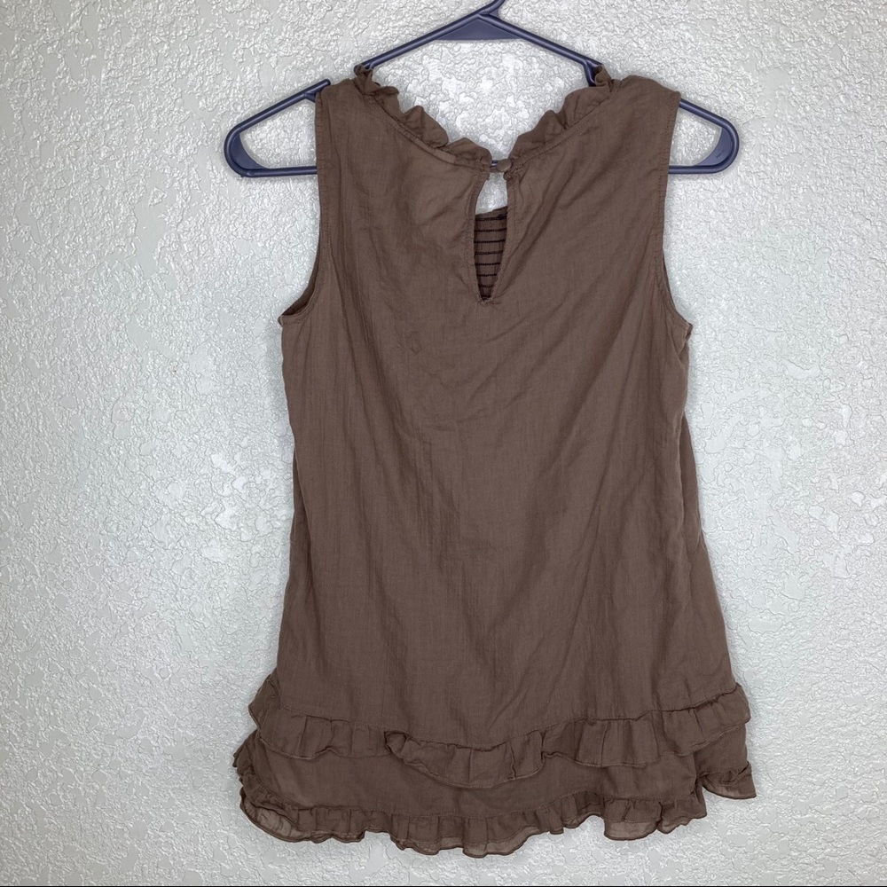 Eyeshadow Ruffled Tank Top Size Large - Picture 3 of 3